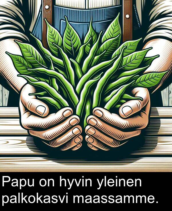 palkokasvi: Papu on hyvin yleinen palkokasvi maassamme.