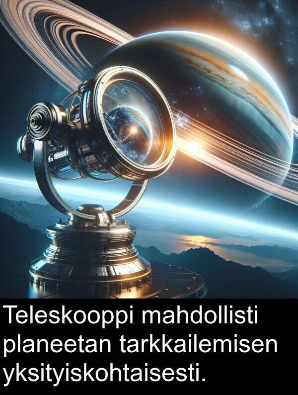 planeetan: Teleskooppi mahdollisti planeetan tarkkailemisen yksityiskohtaisesti.