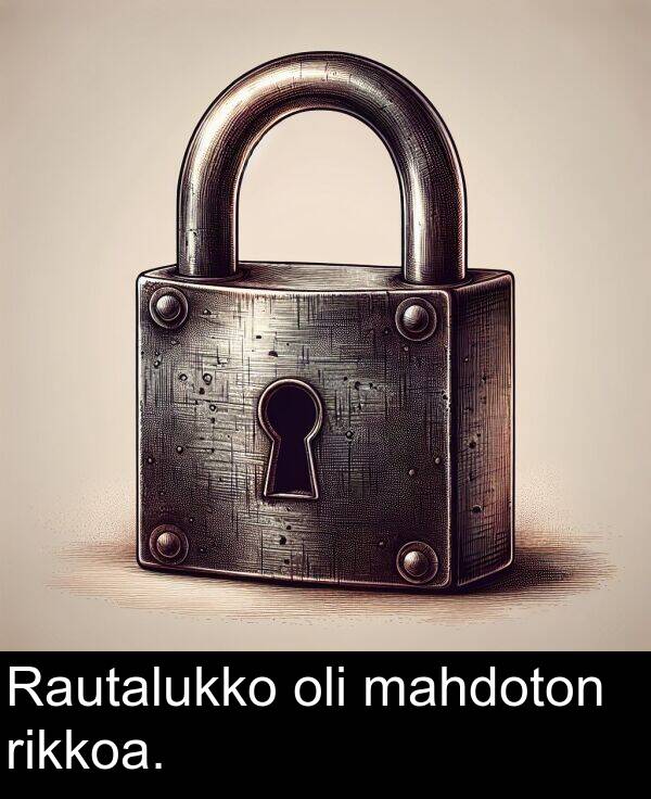 mahdoton: Rautalukko oli mahdoton rikkoa.