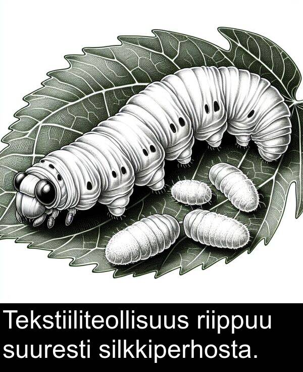 riippuu: Tekstiiliteollisuus riippuu suuresti silkkiperhosta.