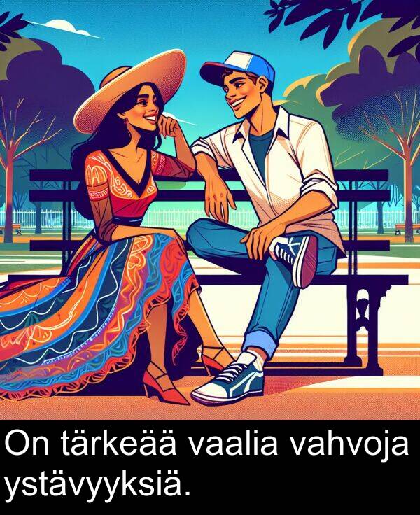 vaalia: On tärkeää vaalia vahvoja ystävyyksiä.