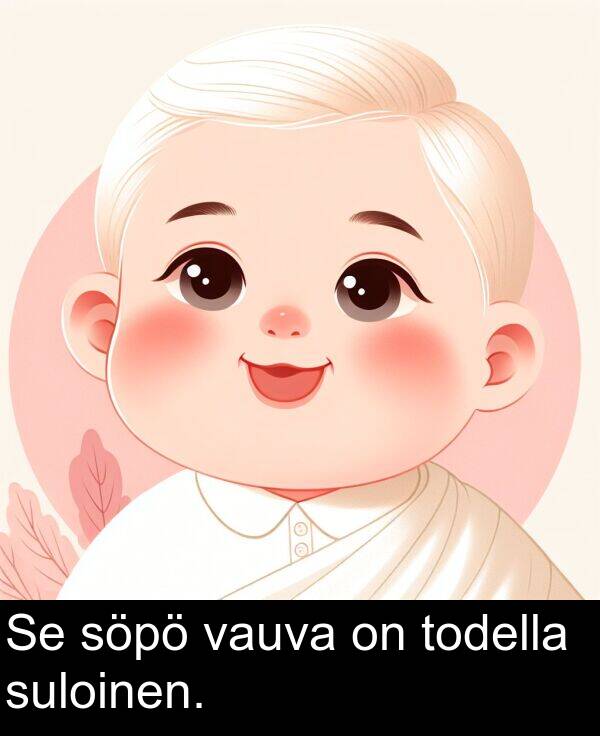 suloinen: Se söpö vauva on todella suloinen.