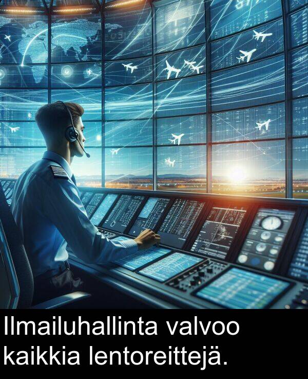 valvoo: Ilmailuhallinta valvoo kaikkia lentoreittejä.