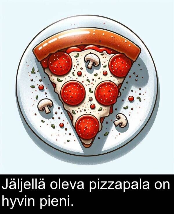 pizzapala: Jäljellä oleva pizzapala on hyvin pieni.