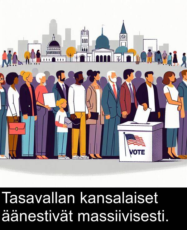 äänestivät: Tasavallan kansalaiset äänestivät massiivisesti.