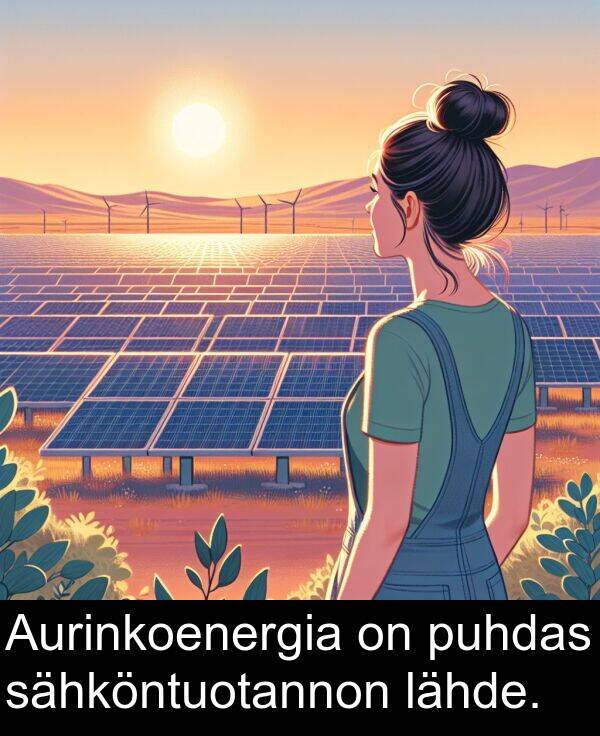 lähde: Aurinkoenergia on puhdas sähköntuotannon lähde.