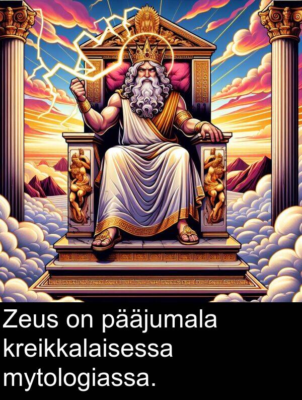 pääjumala: Zeus on pääjumala kreikkalaisessa mytologiassa.