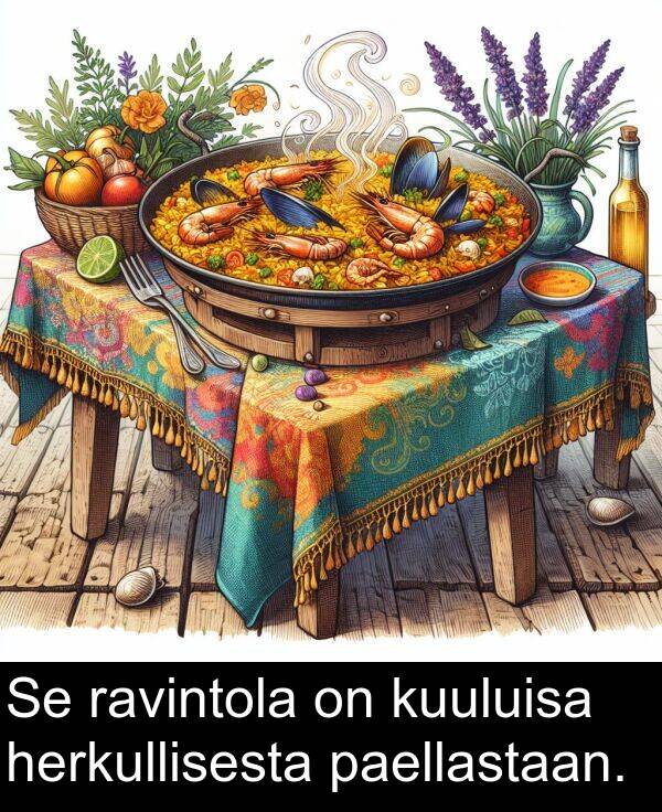 paellastaan: Se ravintola on kuuluisa herkullisesta paellastaan.