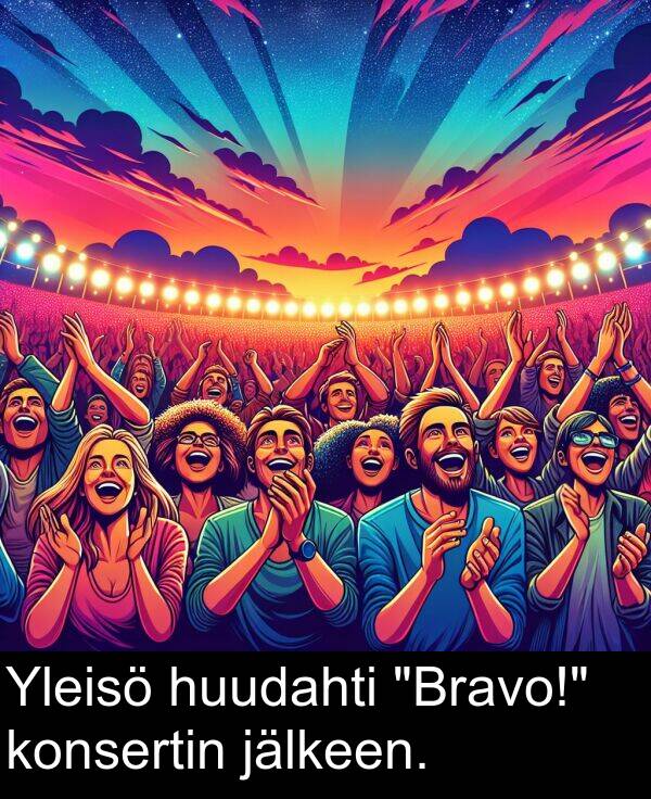 jälkeen: Yleisö huudahti "Bravo!" konsertin jälkeen.