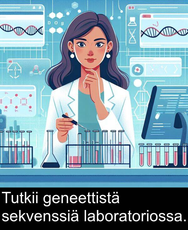 geneettistä: Tutkii geneettistä sekvenssiä laboratoriossa.