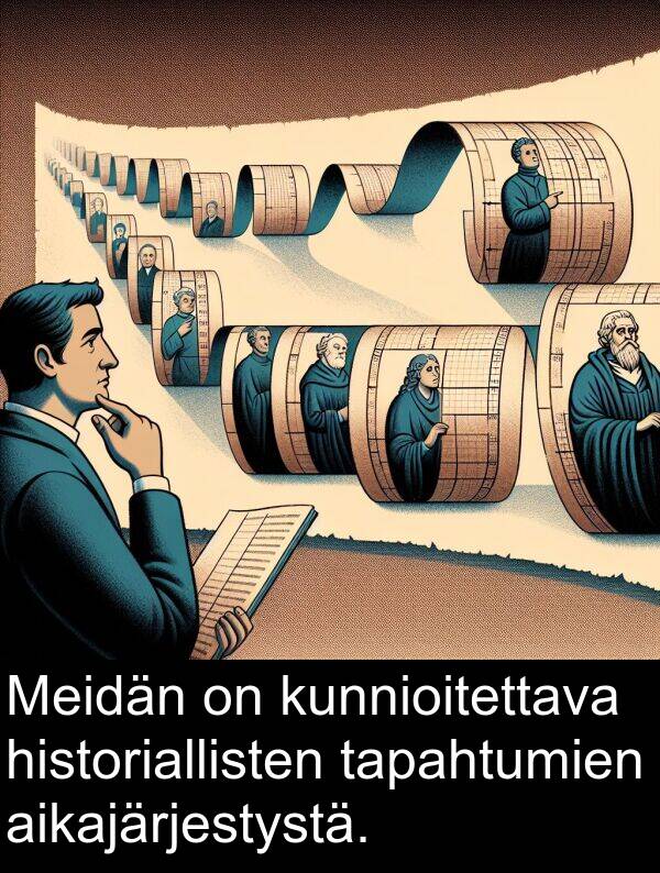 historiallisten: Meidän on kunnioitettava historiallisten tapahtumien aikajärjestystä.