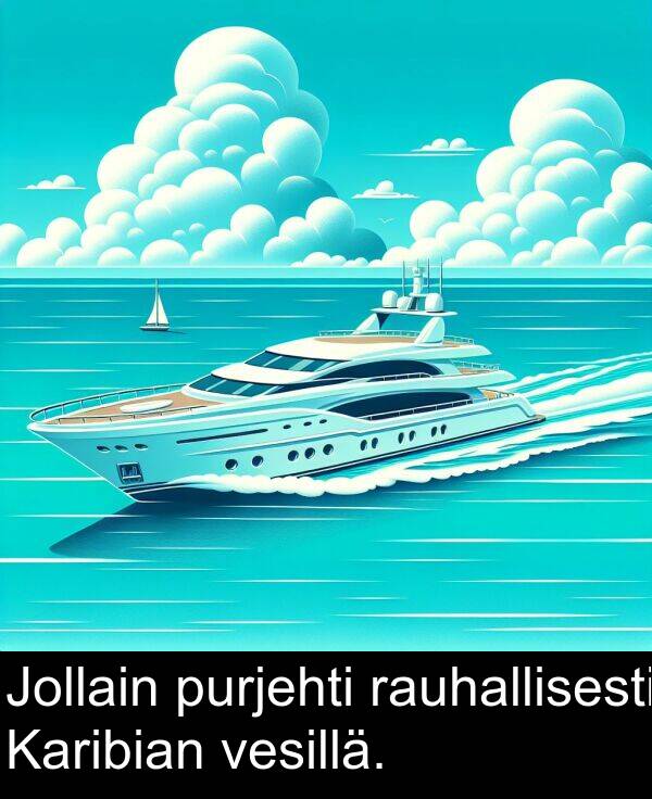 purjehti: Jollain purjehti rauhallisesti Karibian vesillä.