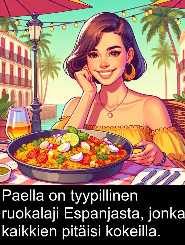 pitäisi: Paella on tyypillinen ruokalaji Espanjasta, jonka kaikkien pitäisi kokeilla.