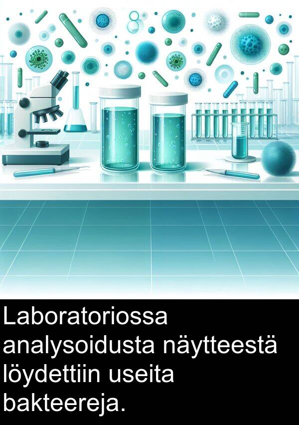 bakteereja: Laboratoriossa analysoidusta näytteestä löydettiin useita bakteereja.