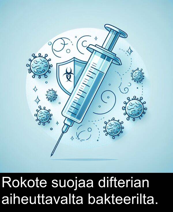 difterian: Rokote suojaa difterian aiheuttavalta bakteerilta.