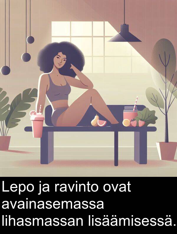 lihasmassan: Lepo ja ravinto ovat avainasemassa lihasmassan lisäämisessä.