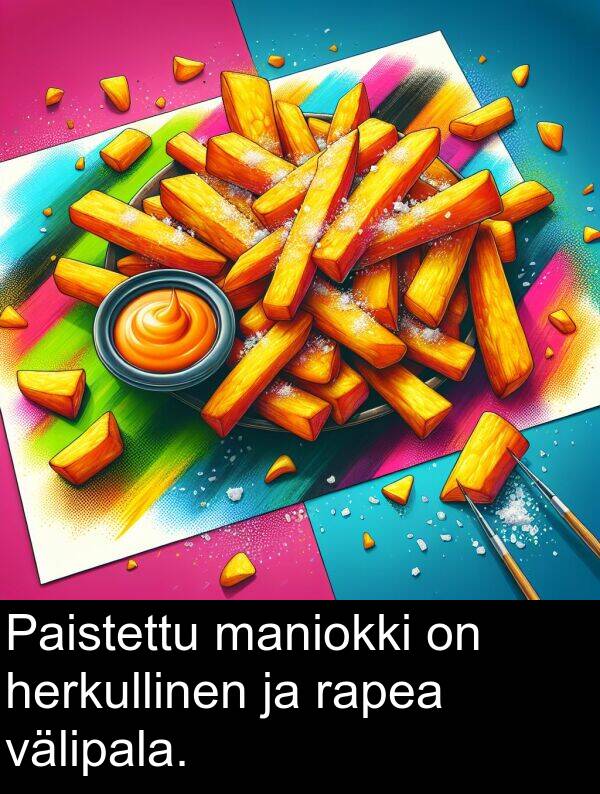 välipala: Paistettu maniokki on herkullinen ja rapea välipala.