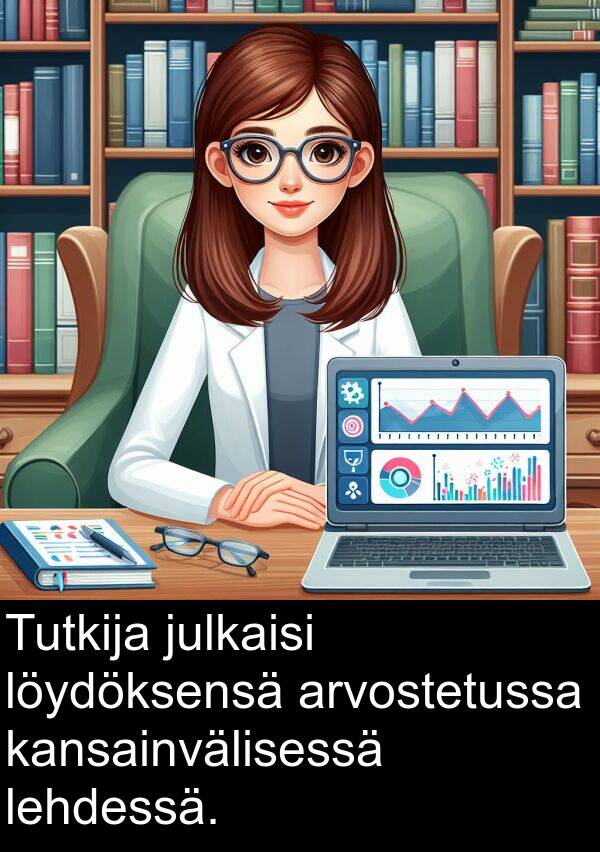 julkaisi: Tutkija julkaisi löydöksensä arvostetussa kansainvälisessä lehdessä.