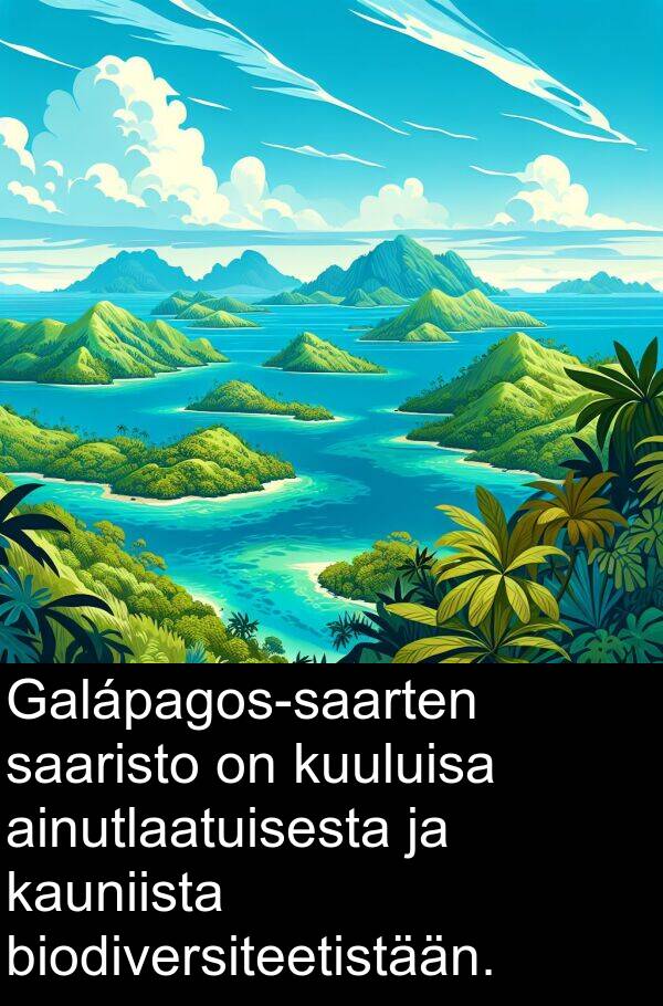 saaristo: Galápagos-saarten saaristo on kuuluisa ainutlaatuisesta ja kauniista biodiversiteetistään.