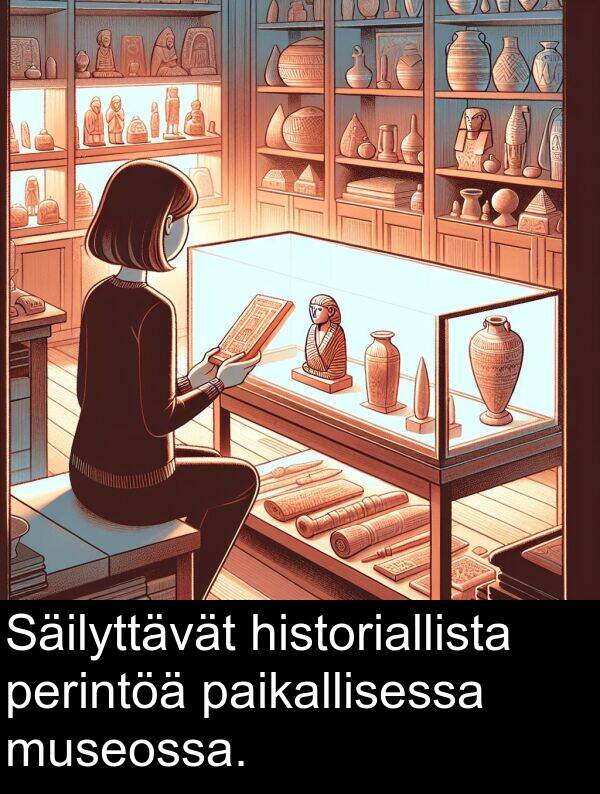 paikallisessa: Säilyttävät historiallista perintöä paikallisessa museossa.