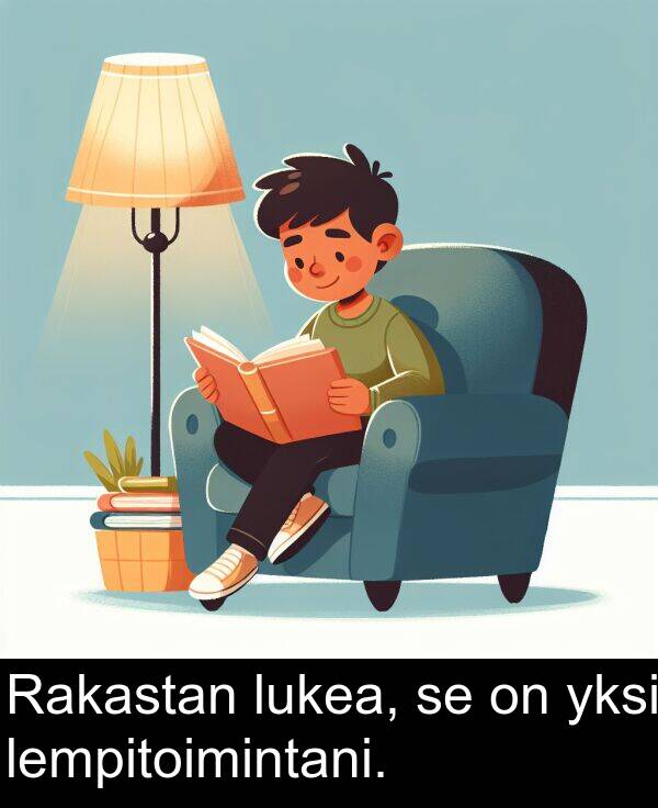 lukea: Rakastan lukea, se on yksi lempitoimintani.