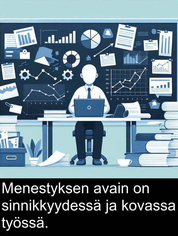 sinnikkyydessä: Menestyksen avain on sinnikkyydessä ja kovassa työssä.