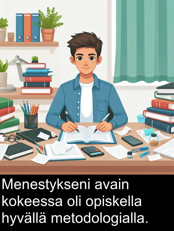 kokeessa: Menestykseni avain kokeessa oli opiskella hyvällä metodologialla.