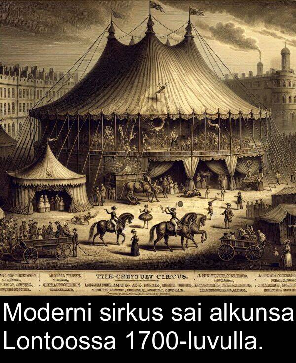 sirkus: Moderni sirkus sai alkunsa Lontoossa 1700-luvulla.