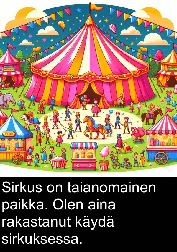 sirkuksessa: Sirkus on taianomainen paikka. Olen aina rakastanut käydä sirkuksessa.