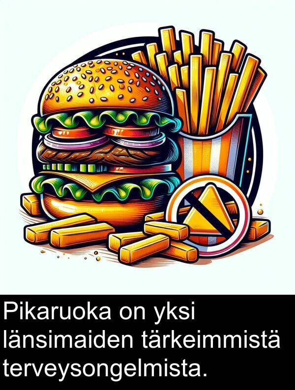 länsimaiden: Pikaruoka on yksi länsimaiden tärkeimmistä terveysongelmista.