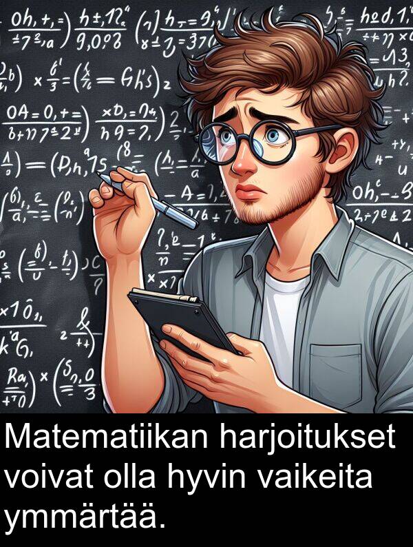 olla: Matematiikan harjoitukset voivat olla hyvin vaikeita ymmärtää.