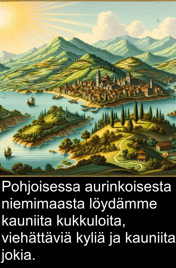 kyliä: Pohjoisessa aurinkoisesta niemimaasta löydämme kauniita kukkuloita, viehättäviä kyliä ja kauniita jokia.