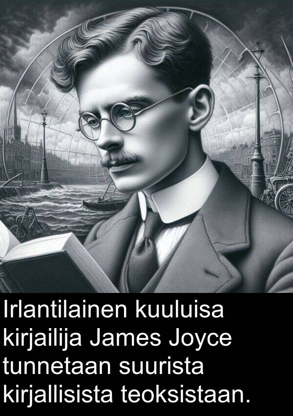 suurista: Irlantilainen kuuluisa kirjailija James Joyce tunnetaan suurista kirjallisista teoksistaan.