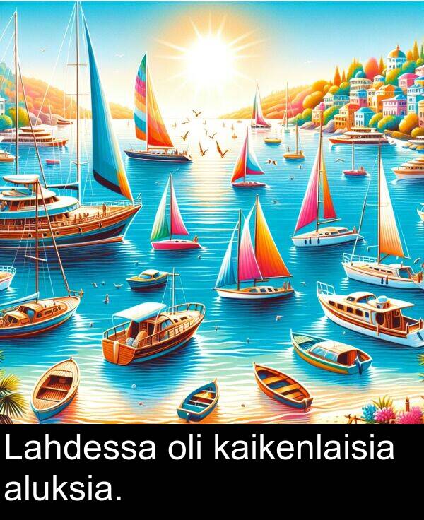 kaikenlaisia: Lahdessa oli kaikenlaisia aluksia.