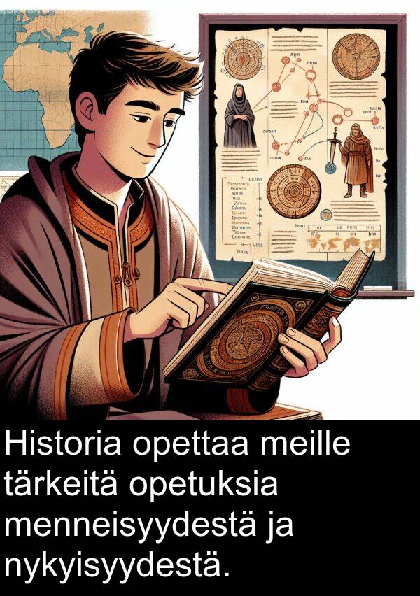 opettaa: Historia opettaa meille tärkeitä opetuksia menneisyydestä ja nykyisyydestä.