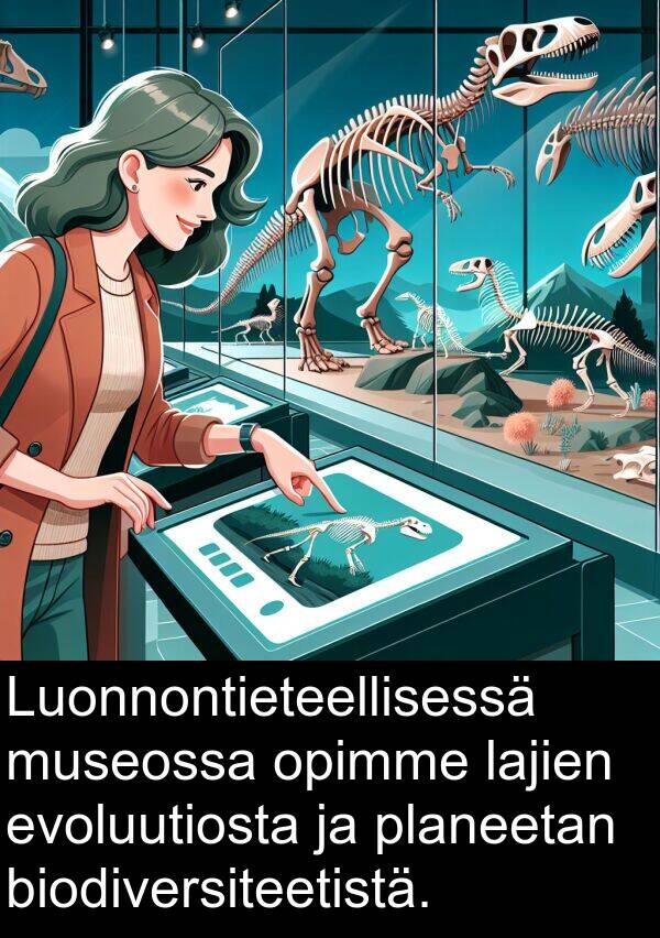 biodiversiteetistä: Luonnontieteellisessä museossa opimme lajien evoluutiosta ja planeetan biodiversiteetistä.