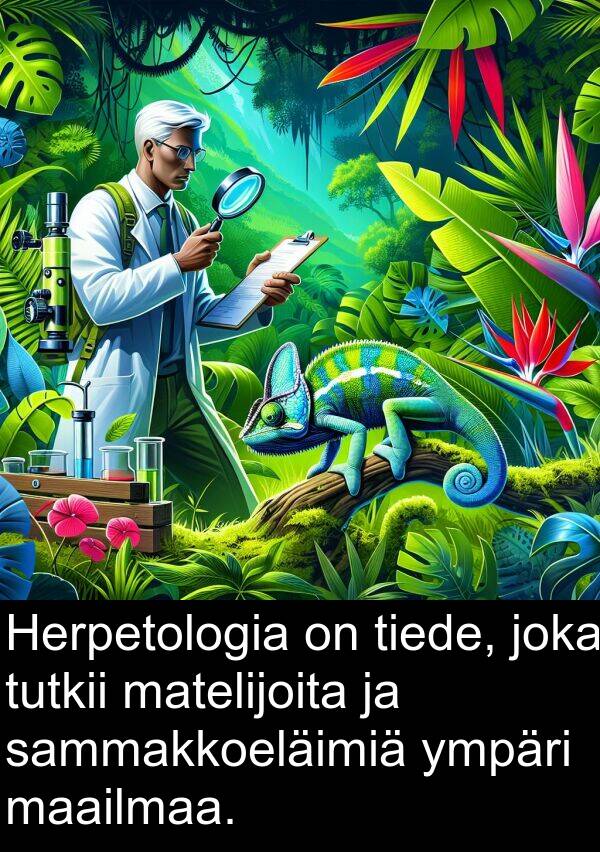 maailmaa: Herpetologia on tiede, joka tutkii matelijoita ja sammakkoeläimiä ympäri maailmaa.