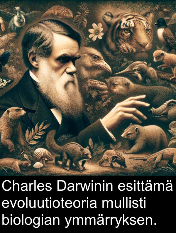 biologian: Charles Darwinin esittämä evoluutioteoria mullisti biologian ymmärryksen.