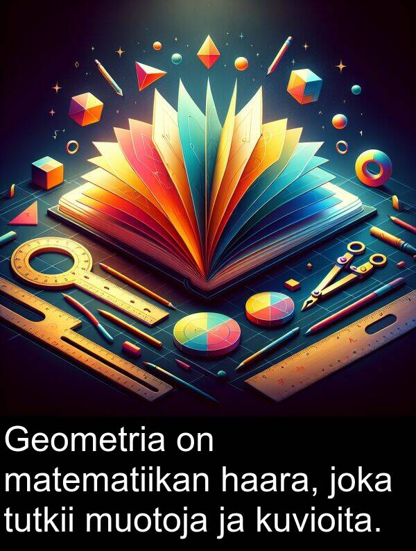 haara: Geometria on matematiikan haara, joka tutkii muotoja ja kuvioita.