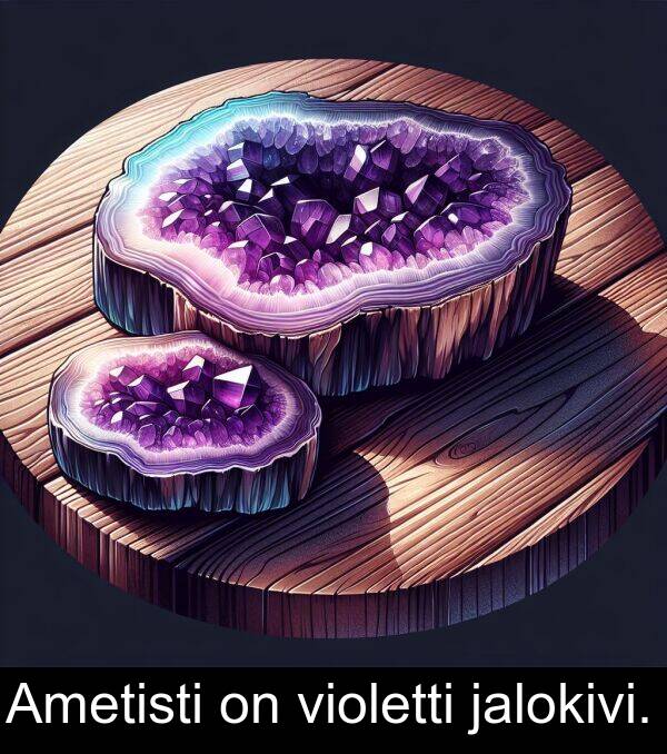 jalokivi: Ametisti on violetti jalokivi.