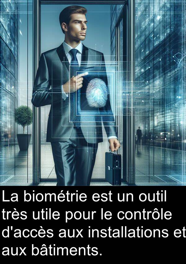 utile: La biométrie est un outil très utile pour le contrôle d'accès aux installations et aux bâtiments.