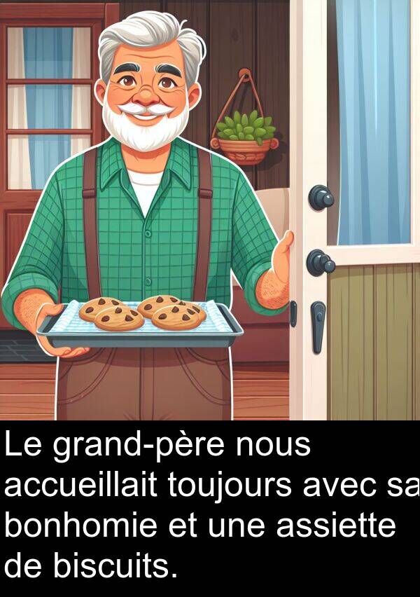 assiette: Le grand-père nous accueillait toujours avec sa bonhomie et une assiette de biscuits.