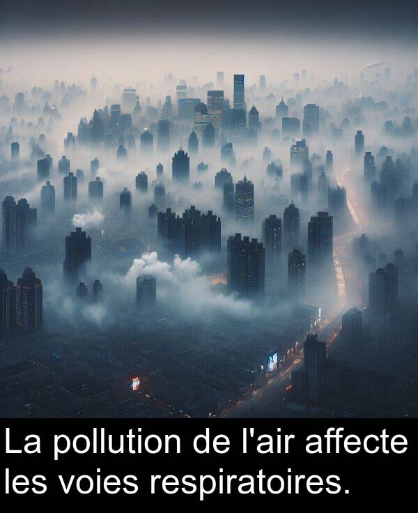 affecte: La pollution de l'air affecte les voies respiratoires.