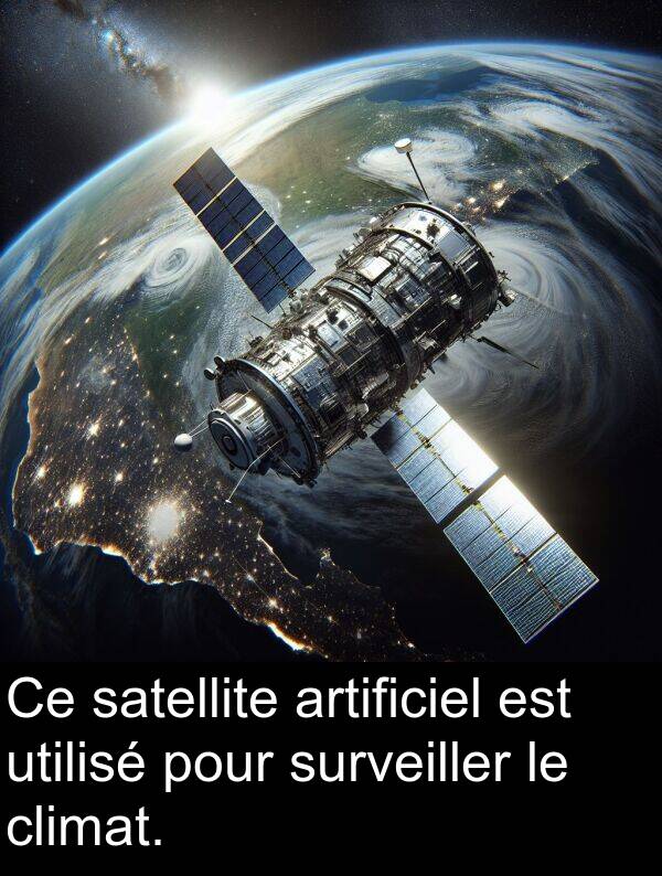 utilisé: Ce satellite artificiel est utilisé pour surveiller le climat.