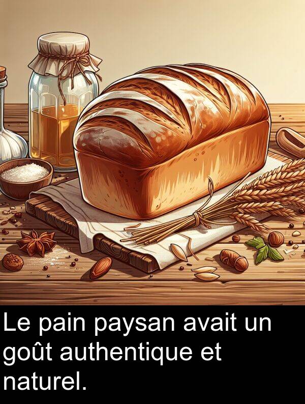 goût: Le pain paysan avait un goût authentique et naturel.