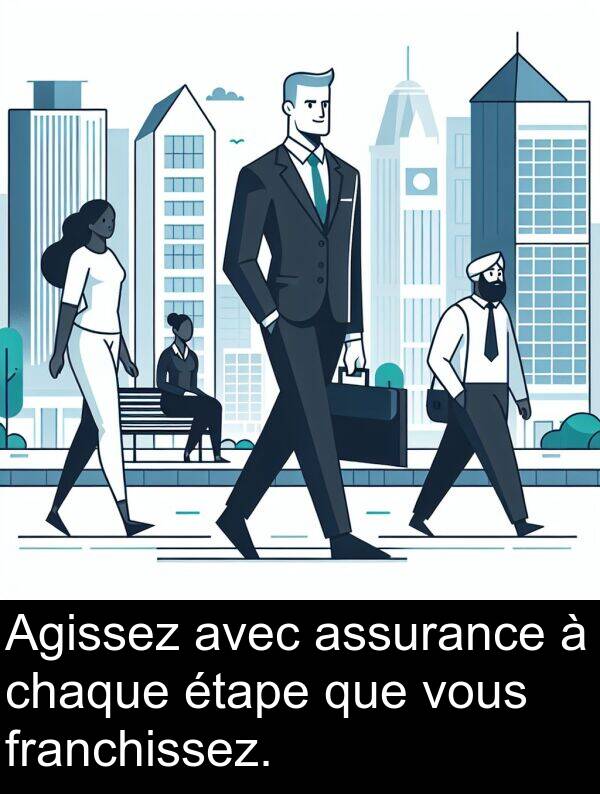 vous: Agissez avec assurance à chaque étape que vous franchissez.