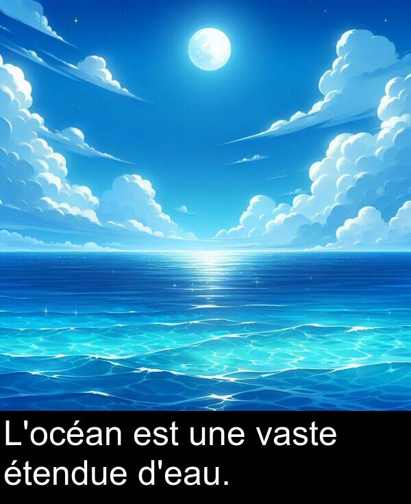 vaste: L'océan est une vaste étendue d'eau.