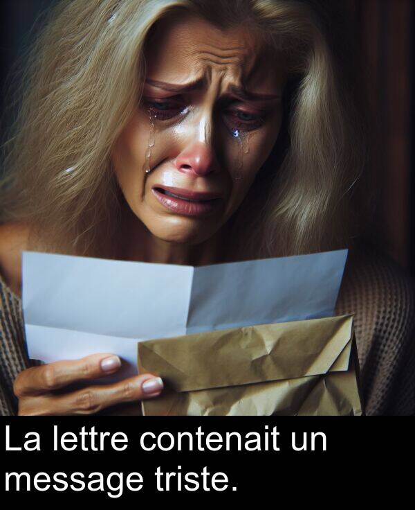 lettre: La lettre contenait un message triste.