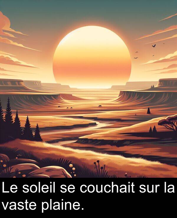 vaste: Le soleil se couchait sur la vaste plaine.