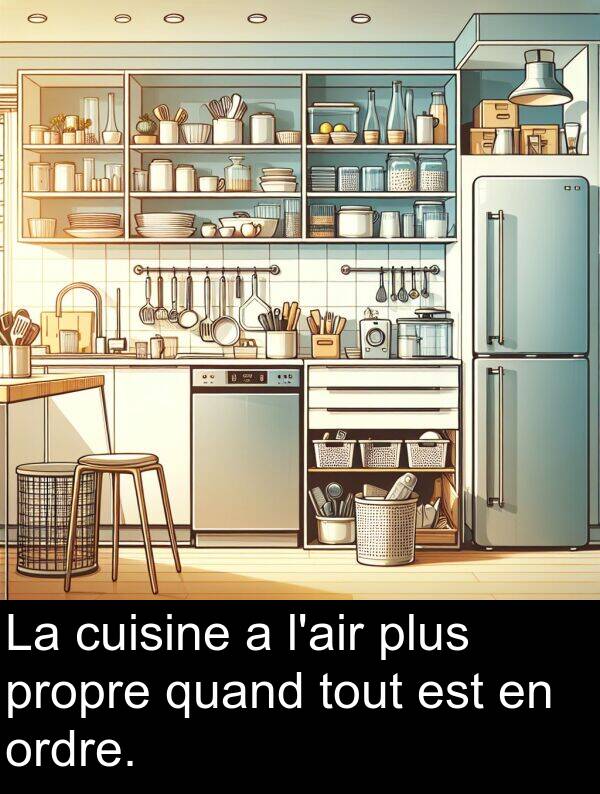 quand: La cuisine a l'air plus propre quand tout est en ordre.